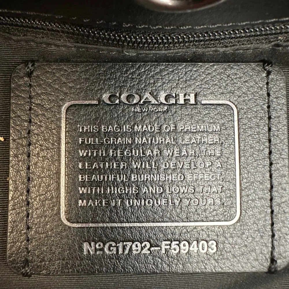 Coach Hudson Large Tote F59403 Black Embossed Logo